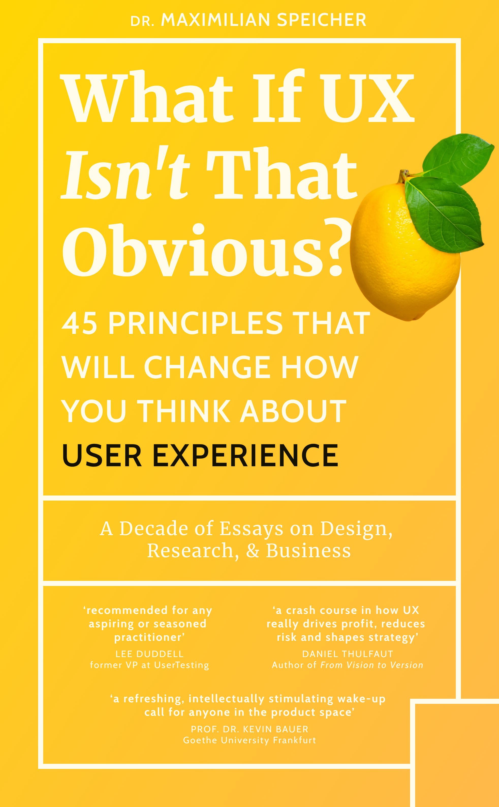 Cover draft for a UX principles book